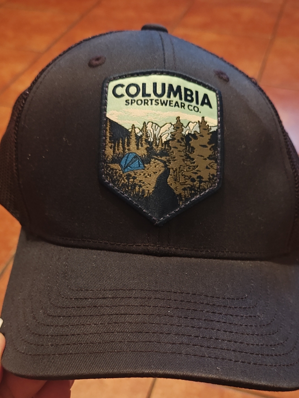 Columbia Black Mesh Trucker Hat with White Logo